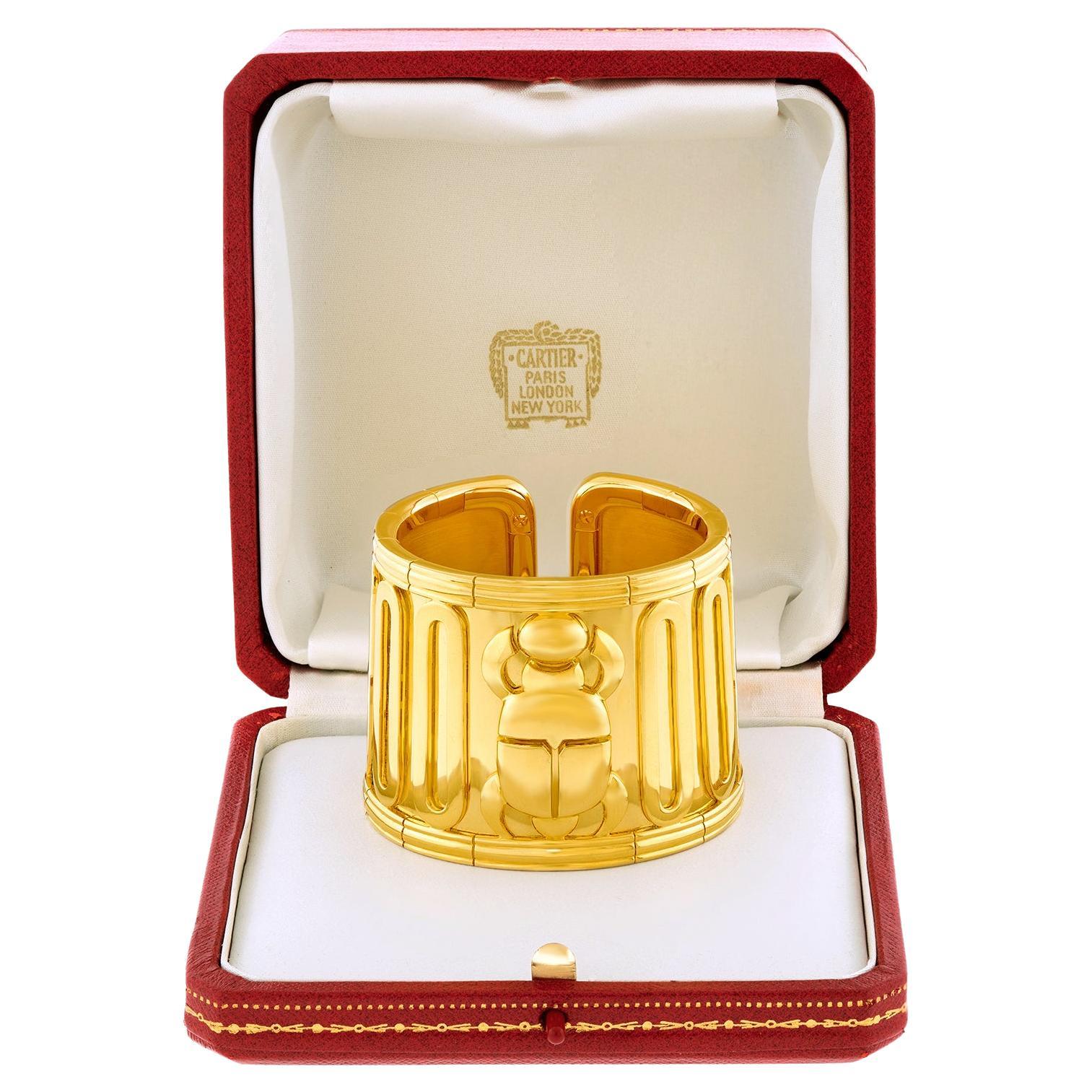 Cartier Scarab Motif Bracelet 18k For Sale