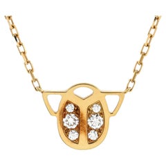 Cartier Scarab Pendant Necklace 18K Yellow Gold with Diamonds