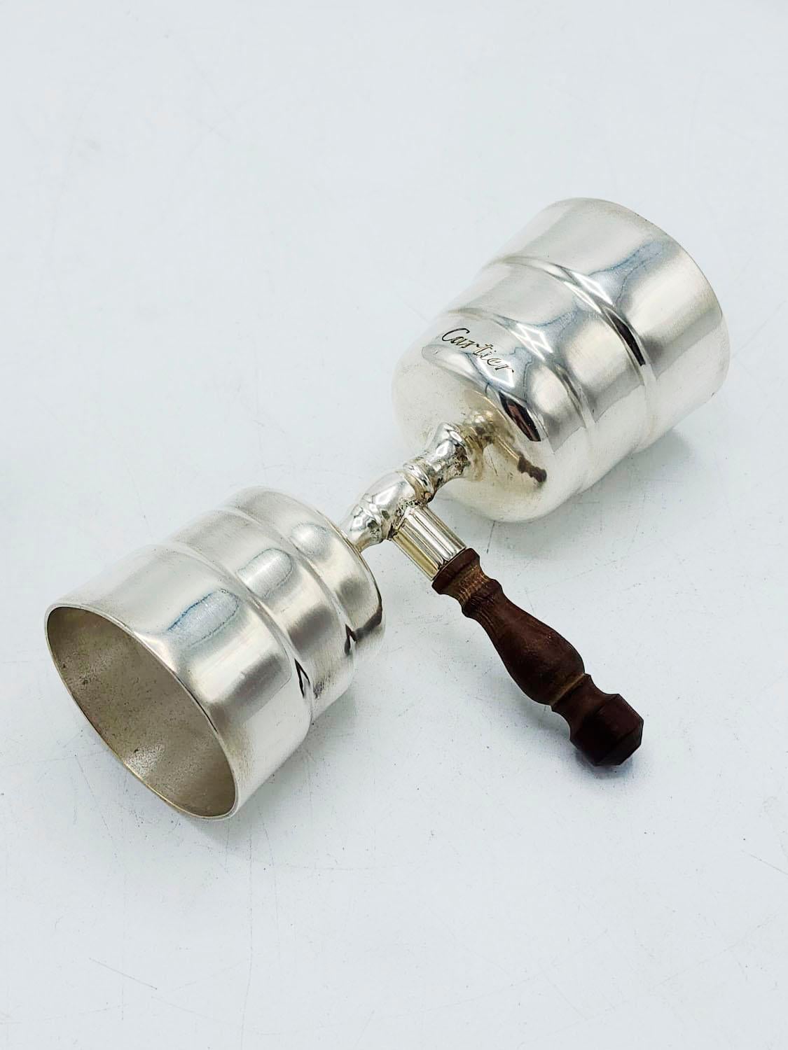 20th Century Cartier silver plated drinks measurer