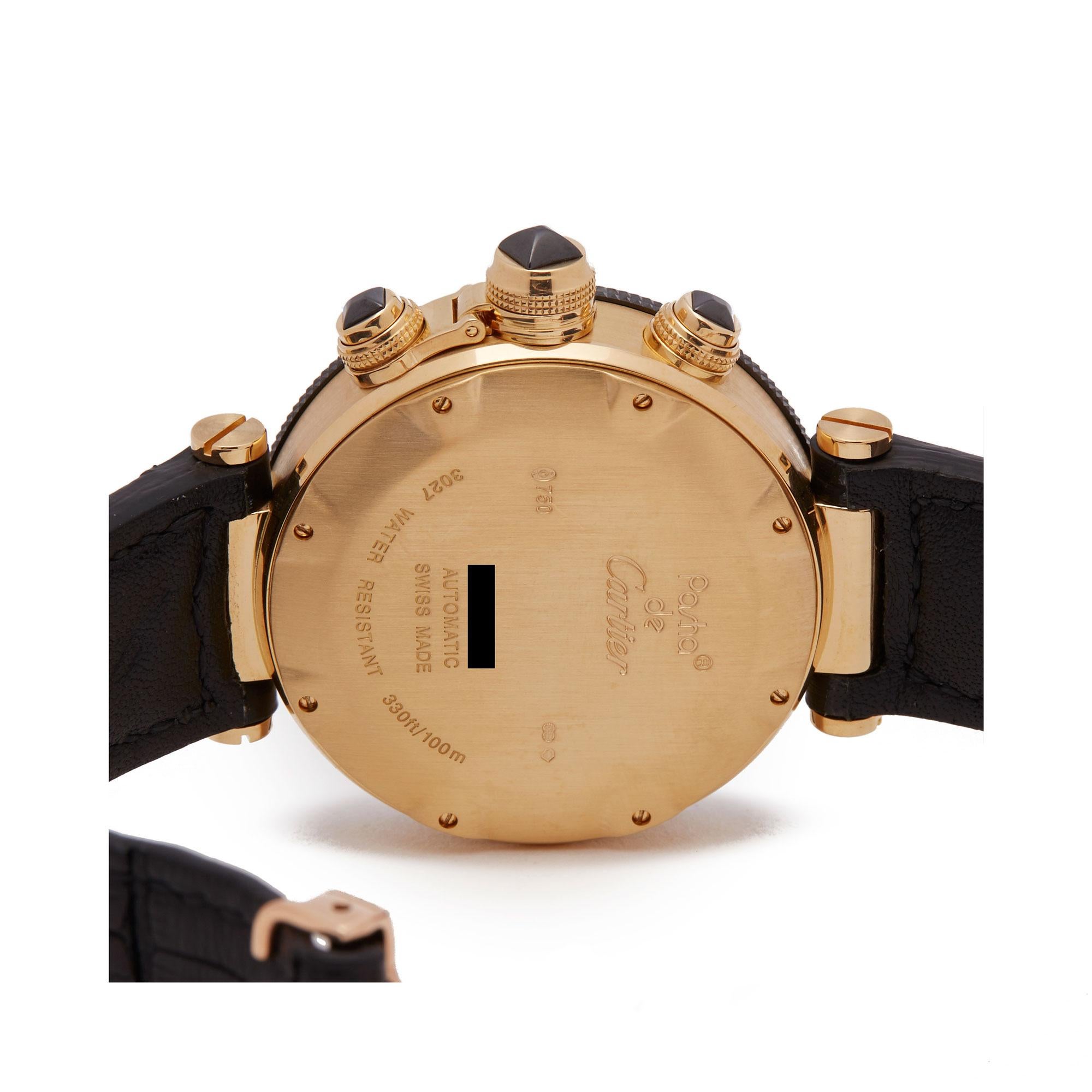Cartier Seatimer Chronograph 18K Yellow Gold 3027 Wristwatch 2