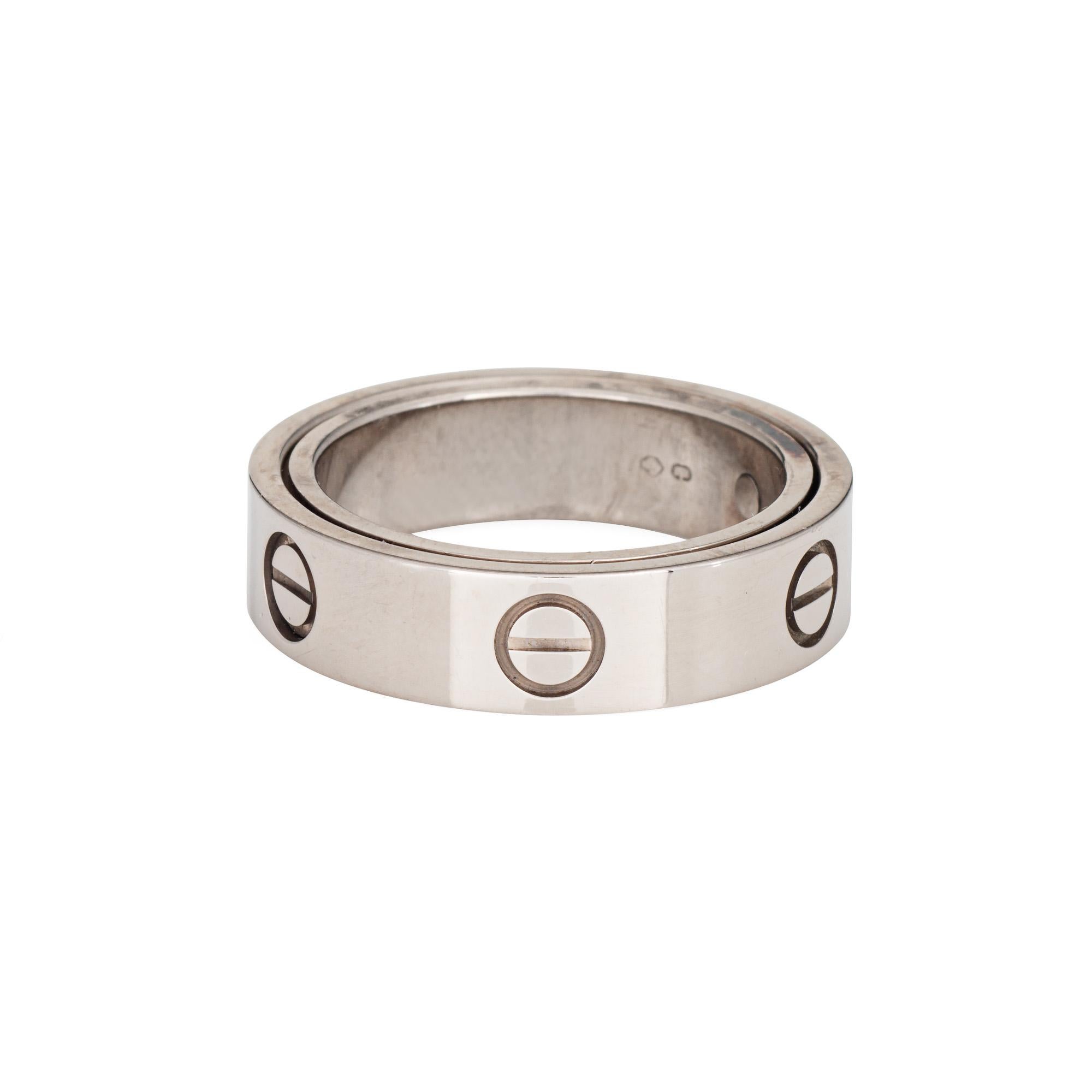 Anillo Cartier Secret Love Sz 53 6 1/4 Oro Blanco 18k Colgante Fina Joyería Firmado Contemporáneo en venta