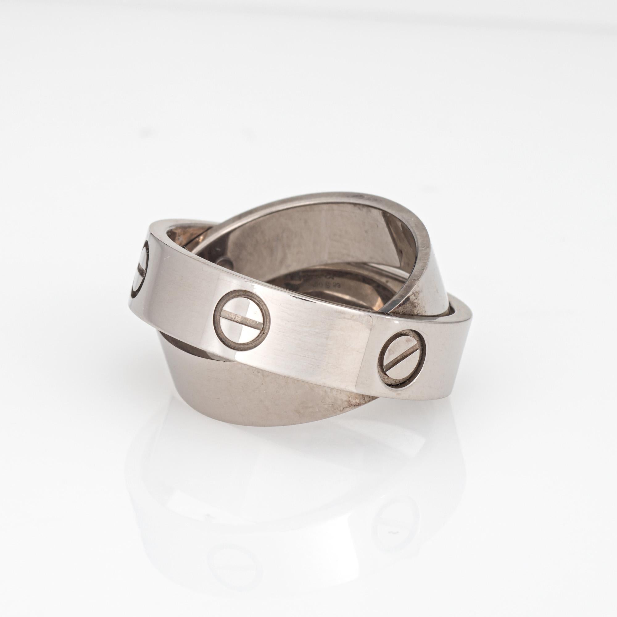Anillo Cartier Secret Love Sz 53 6 1/4 Oro Blanco 18k Colgante Fina Joyería Firmado en Bueno estado para la venta en Torrance, CA
