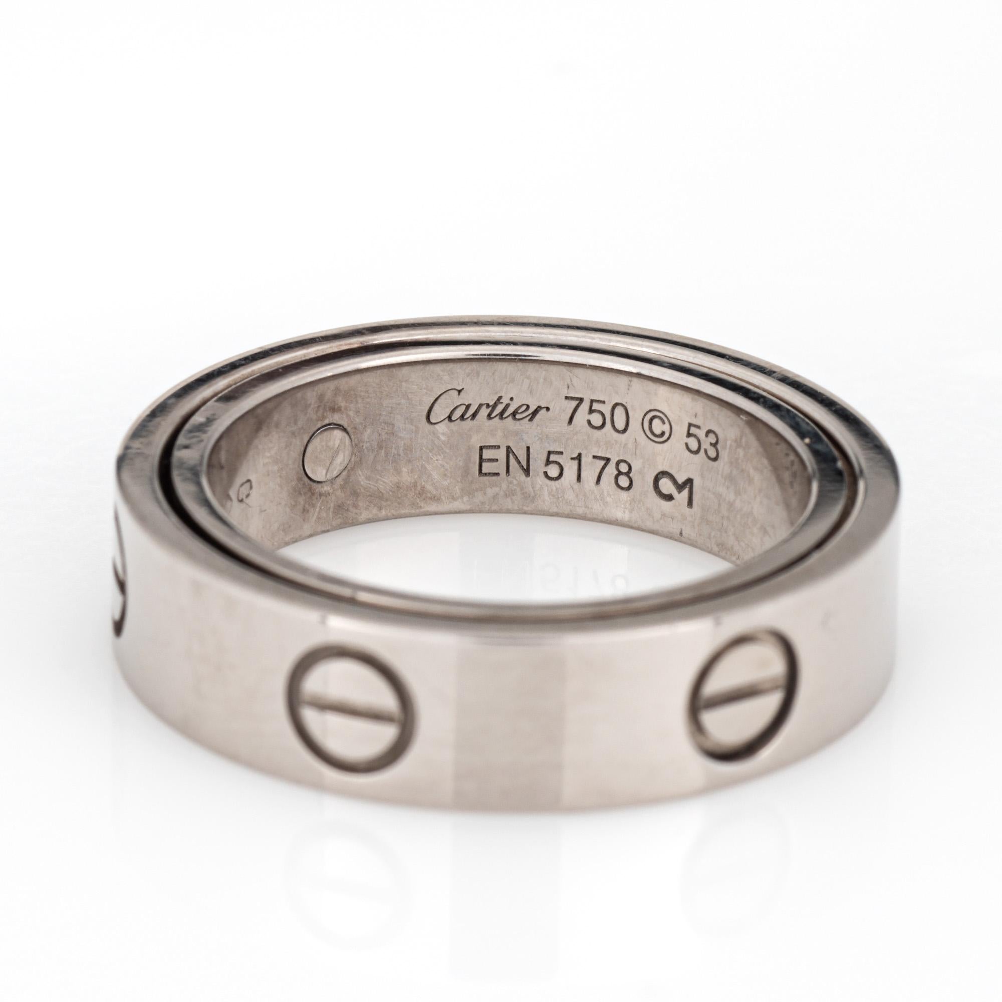 De las mujeres Anillo Cartier Secret Love Sz 53 6 1/4 Oro Blanco 18k Colgante Fina Joyería Firmado en venta