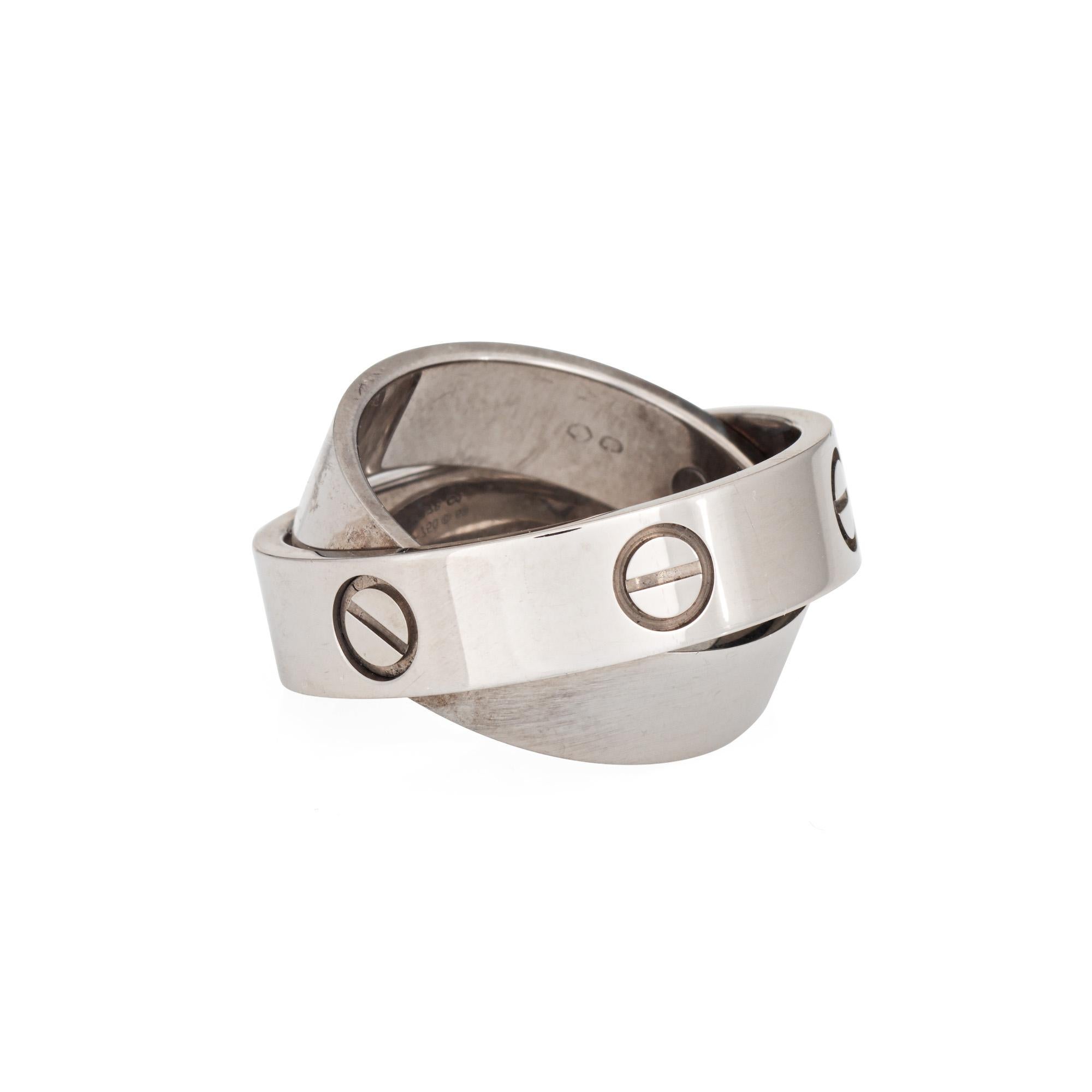 Anillo Cartier Secret Love Sz 53 6 1/4 Oro Blanco 18k Colgante Fina Joyería Firmado en venta