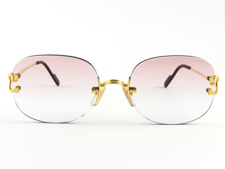 Cartier Serrano Rimless Gold Special Edition Brown Gradient France ...