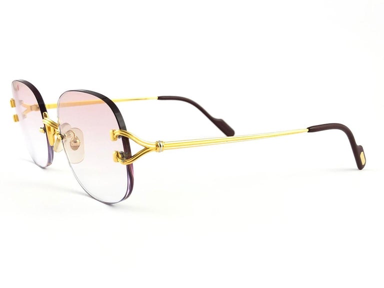 Cartier Serrano Rimless Gold Special Edition Brown Gradient France ...