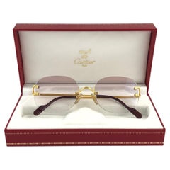 Cartier Serrano Randlose Gold Special Edition Braune Gradient France Sonnenbrille
