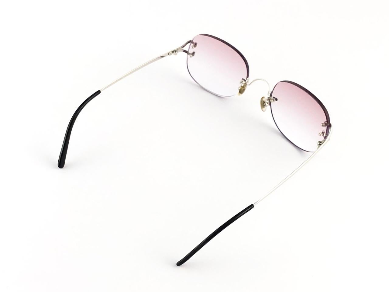 Cartier Serrano Randlose Platine Ultra Light Brown Gradient France Sonnenbrille für Damen oder Herren im Angebot