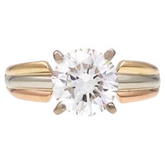 Cartier Set, GIA Certified 2.01ct Diamond Solitaire Trinity Solitaire Ring