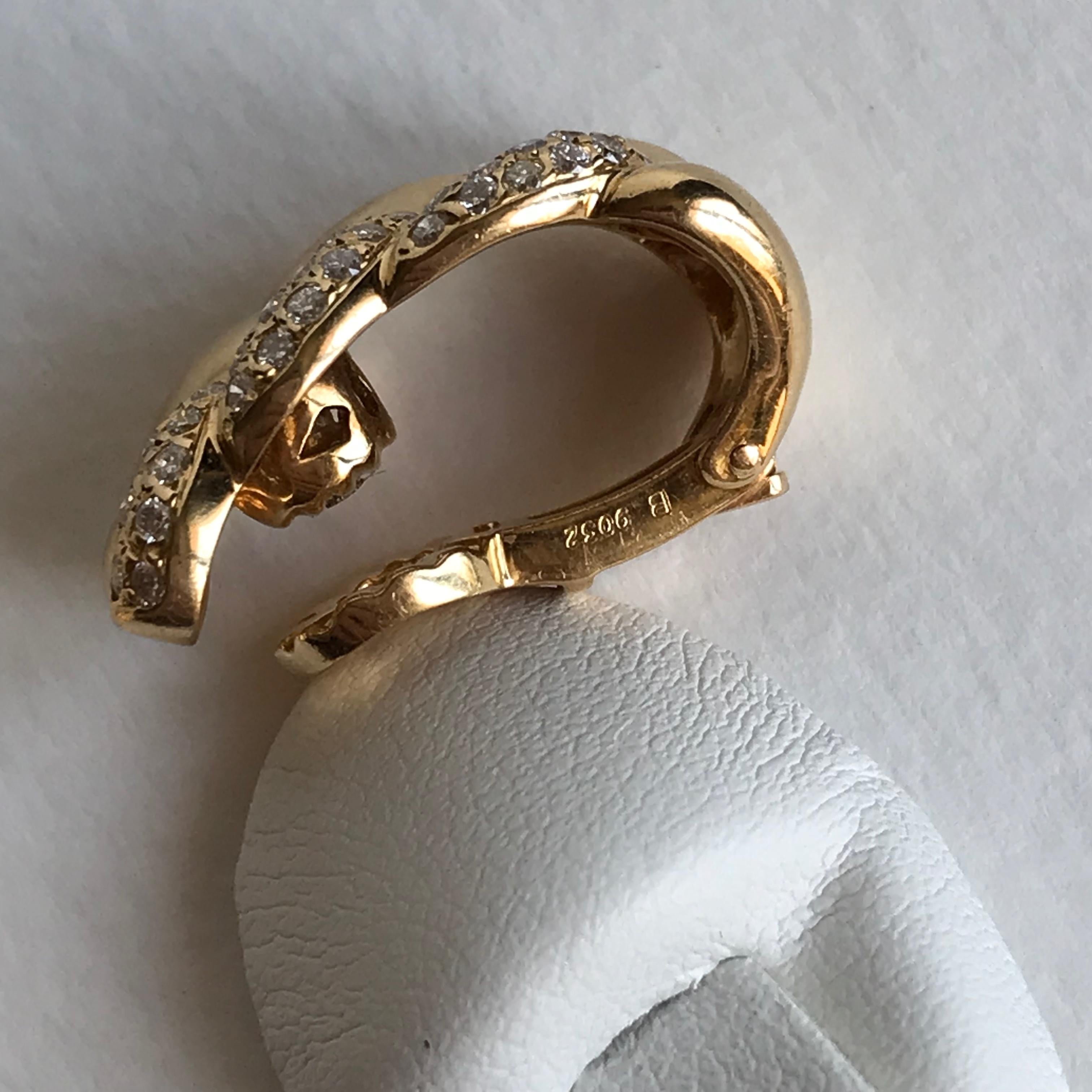 Cartier Set aus 18 Karat Gelbgold und Tresse-Diamanten Ohrringe und Ring im Angebot 10