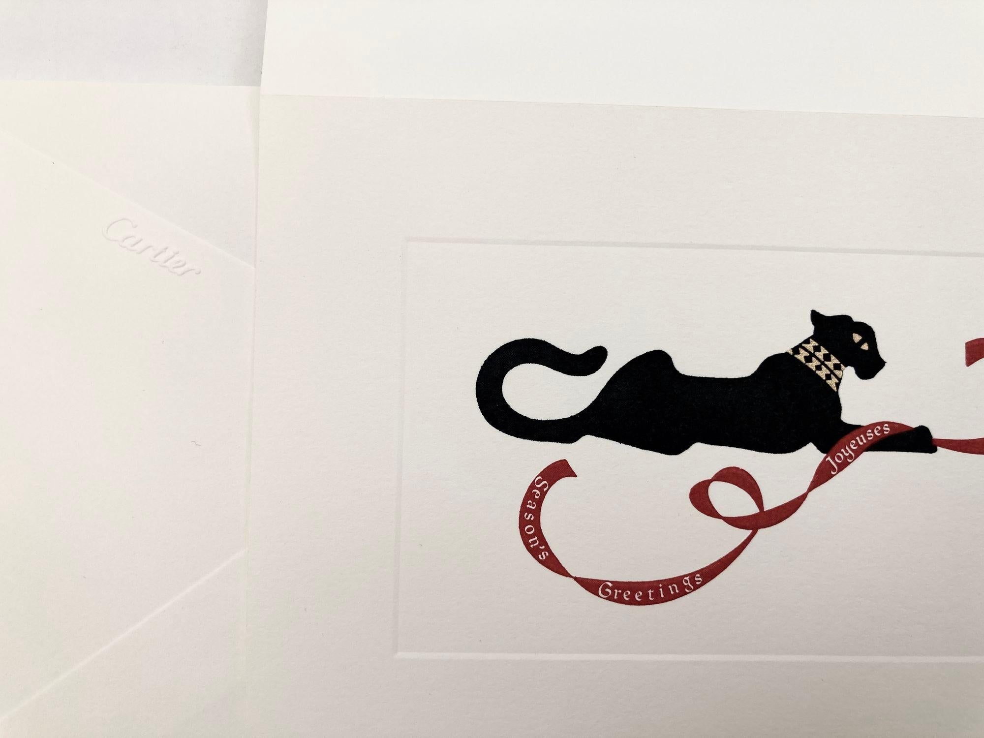 Cartier Set von 10 Panther-Design-Karten und Deckeln für die Inneneinrichtung der Luxussaison (Französisch) im Angebot