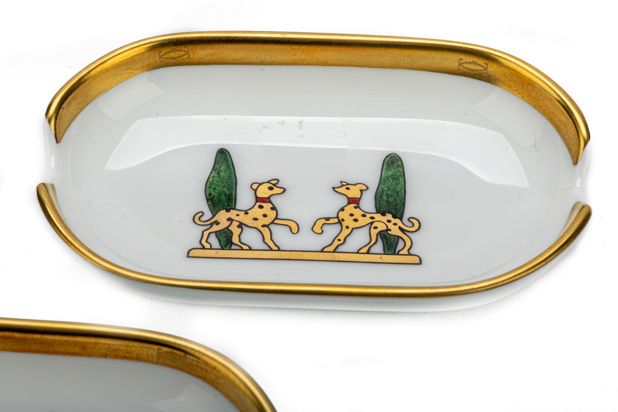 Women's or Men's Cartier Set Of 3 Small Dishes In Box