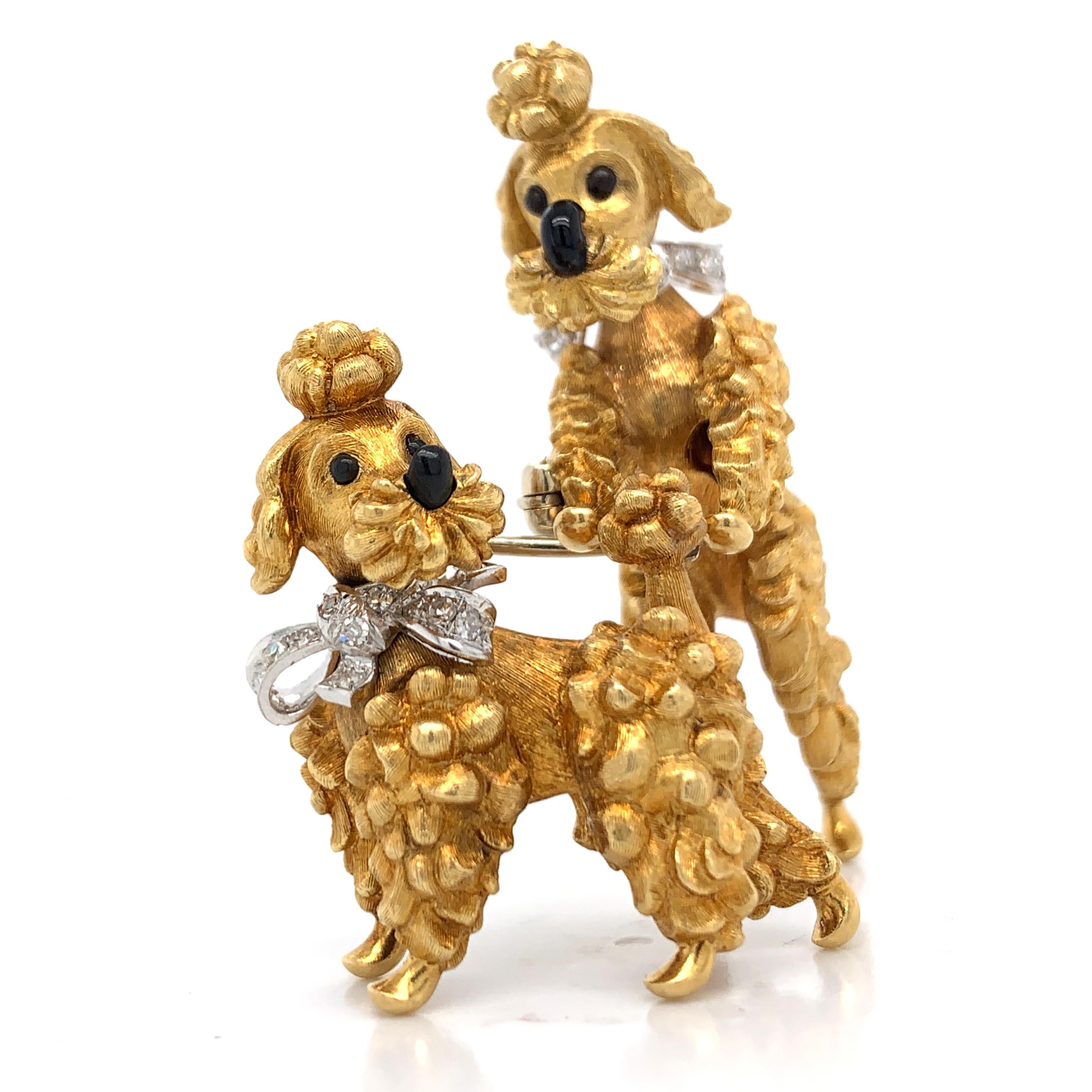 Cartier set of Diamond and Gold Dog Brooches 4
