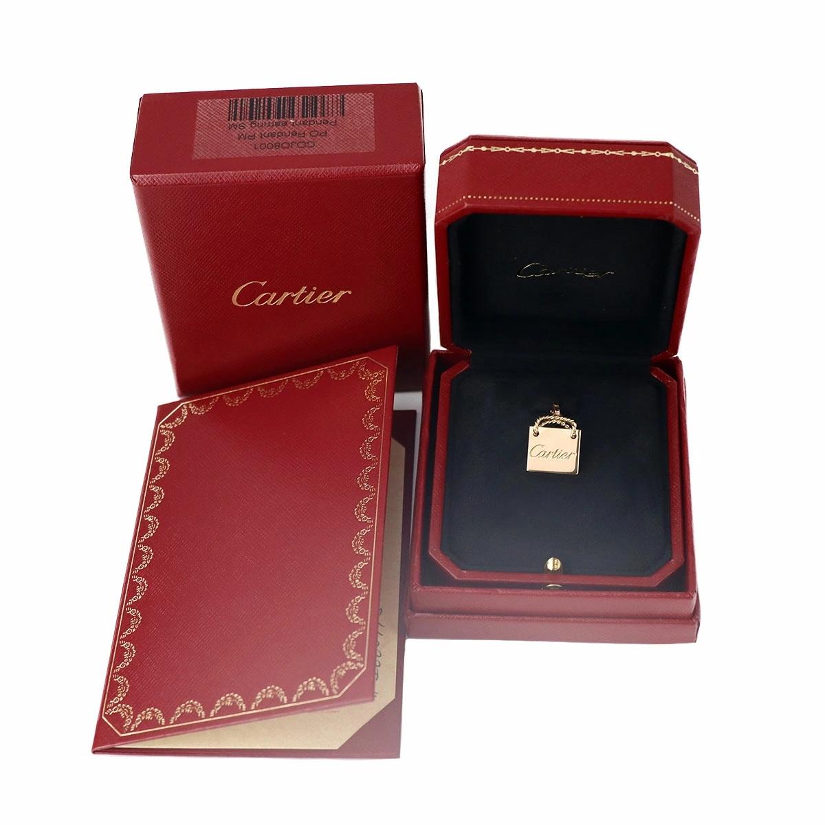 Cartier Shopping bag motif charm pendant 18K pink gold For Sale 3