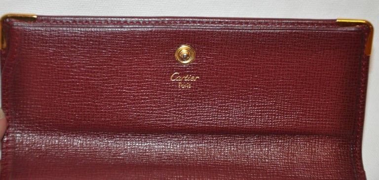 Cartier Signature Burgundy Textured Calfskin Billfold / C.C. / Change ...