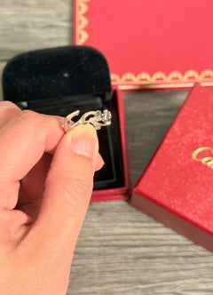 Cartier Signature Script 18K White Gold Diamond Ring