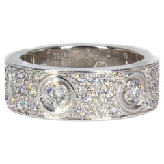 Anillo de amor con diamantes pavé, modelo clásico, oro blanco de 18 quilates, firmado por Cartier