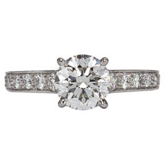 Cartier Signed GIA 1.42 Carat G VS1 Round Brilliant Cut Diamond Solitaire Ring