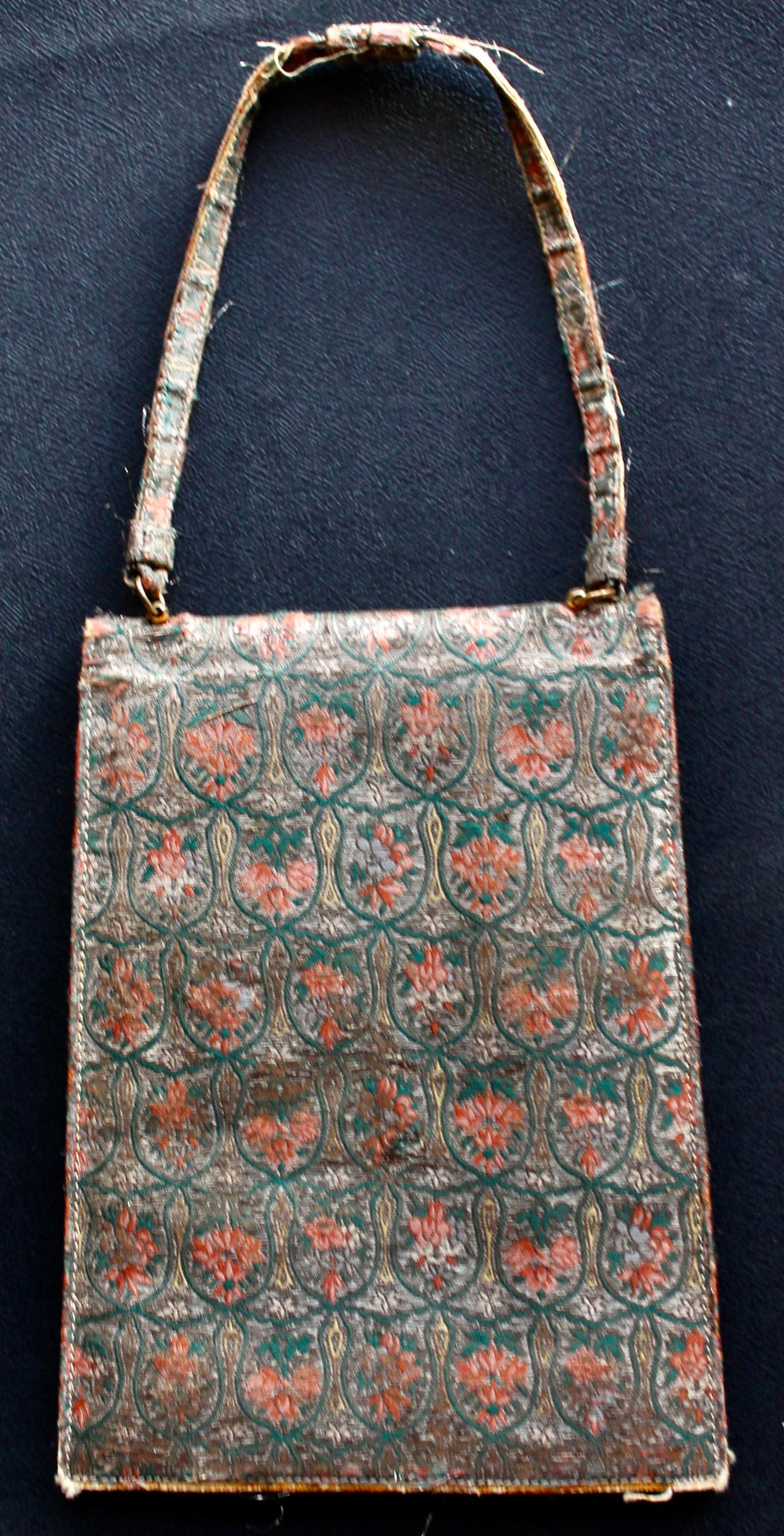 Women's Cartier Silk Evening Bag, with gold clasp For Sale