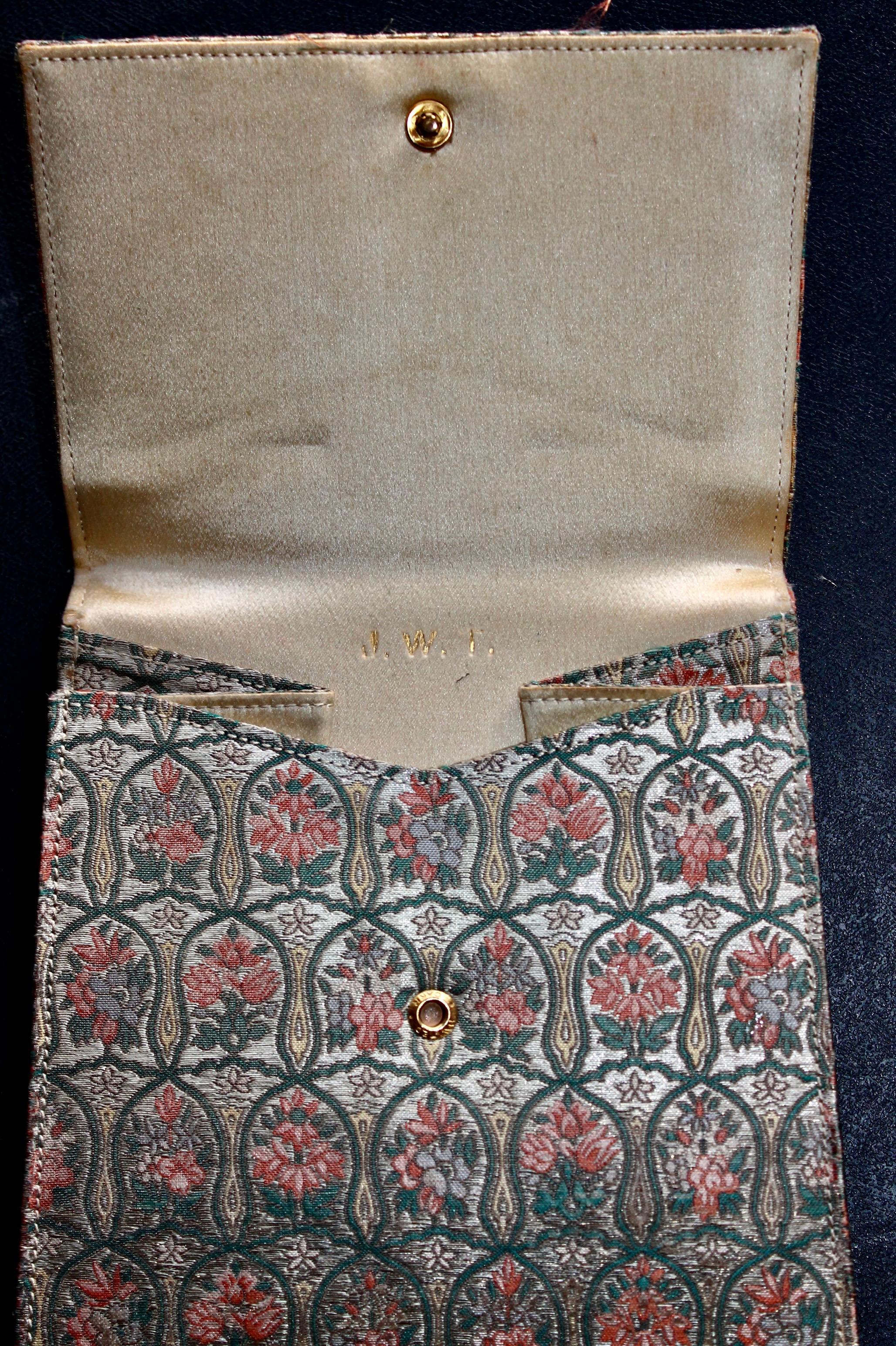 Cartier Silk Evening Bag, with gold clasp For Sale 2