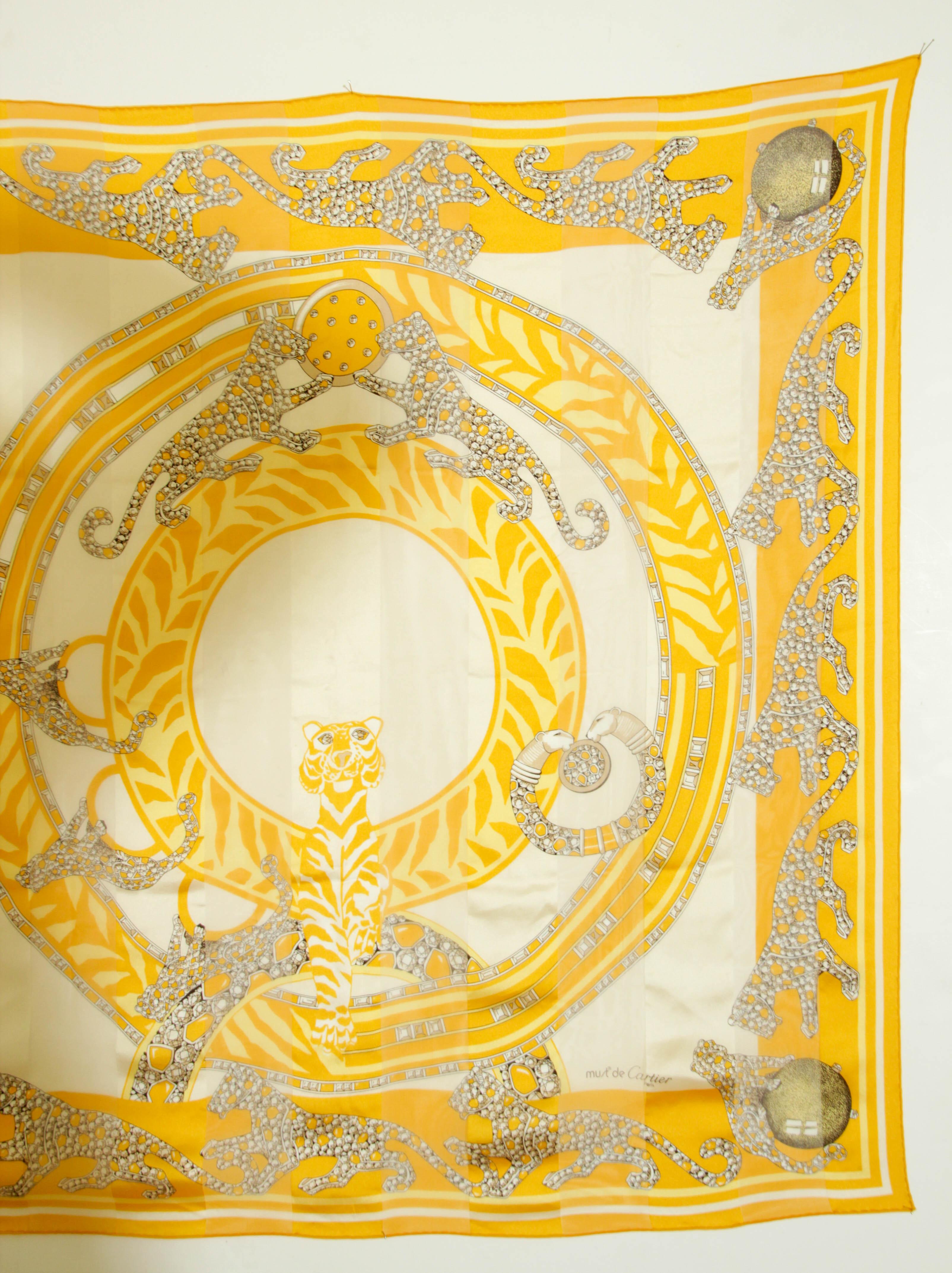 CARTIER Silk Panthere Royale Jewels in Box Must de Cartier Paris France For Sale 8