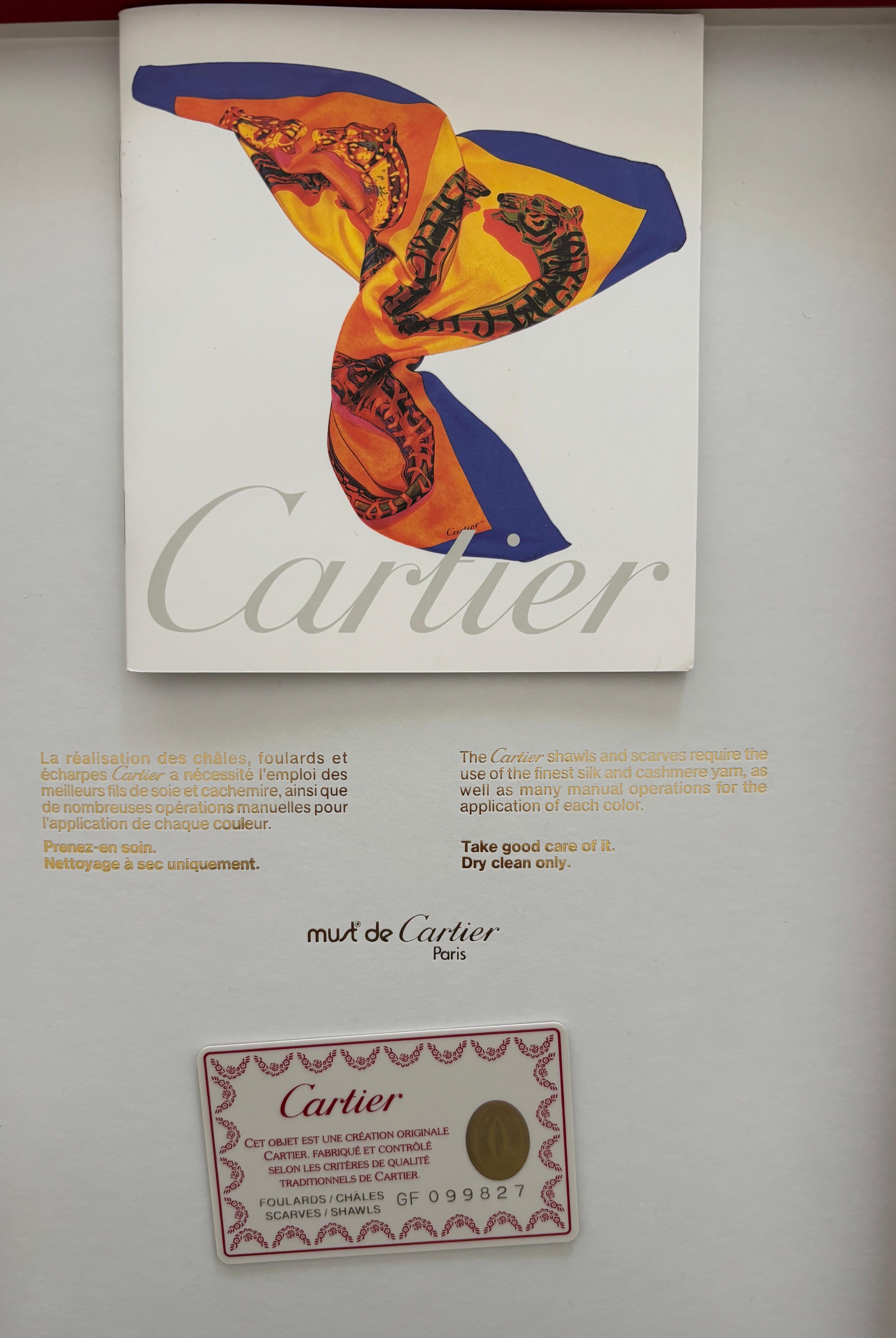 CARTIER Silk Panthere Royale Jewels in Box Must de Cartier Paris France For Sale 15