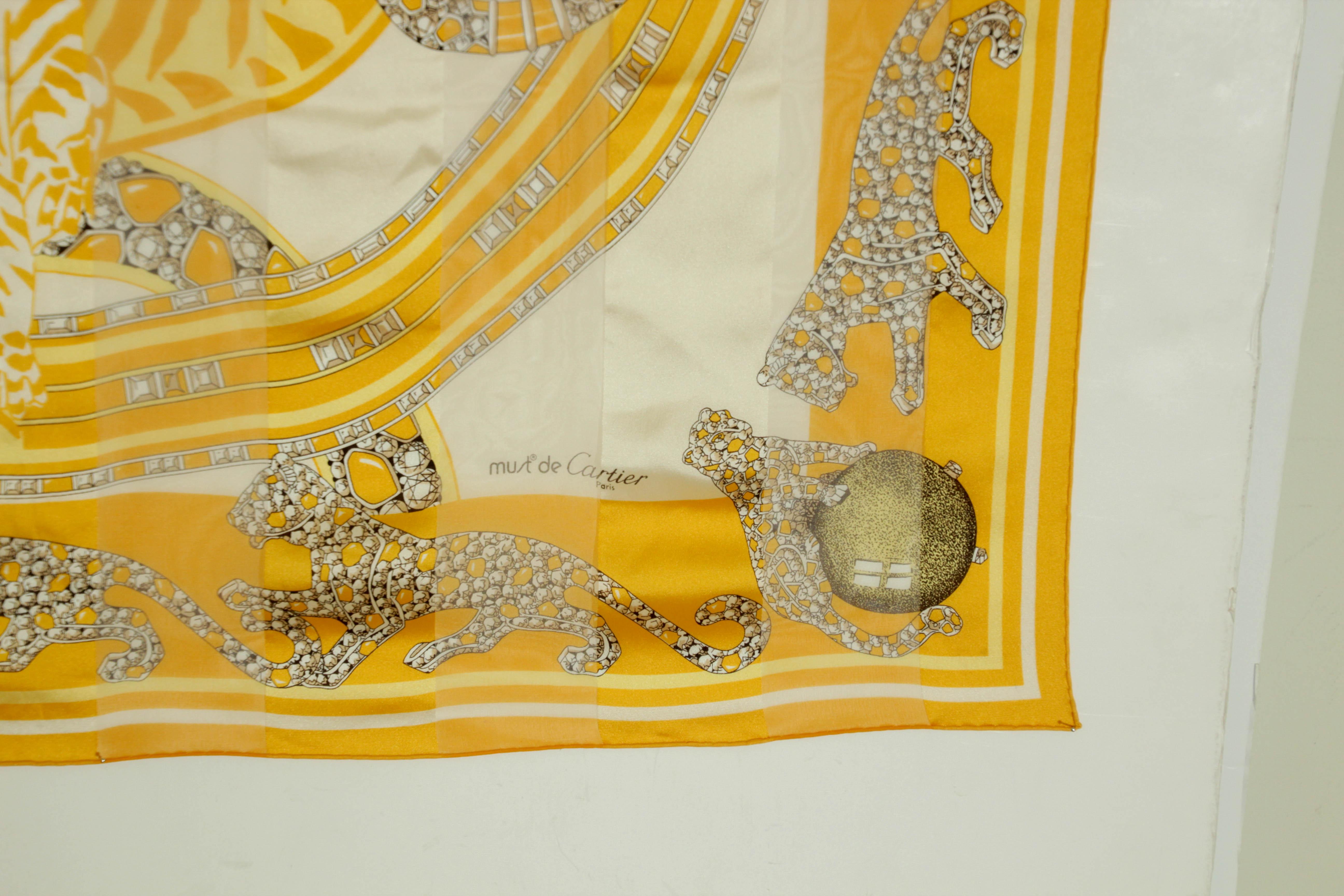 CARTIER Silk Panthere Royale Jewels in Box Must de Cartier Paris France For Sale 2