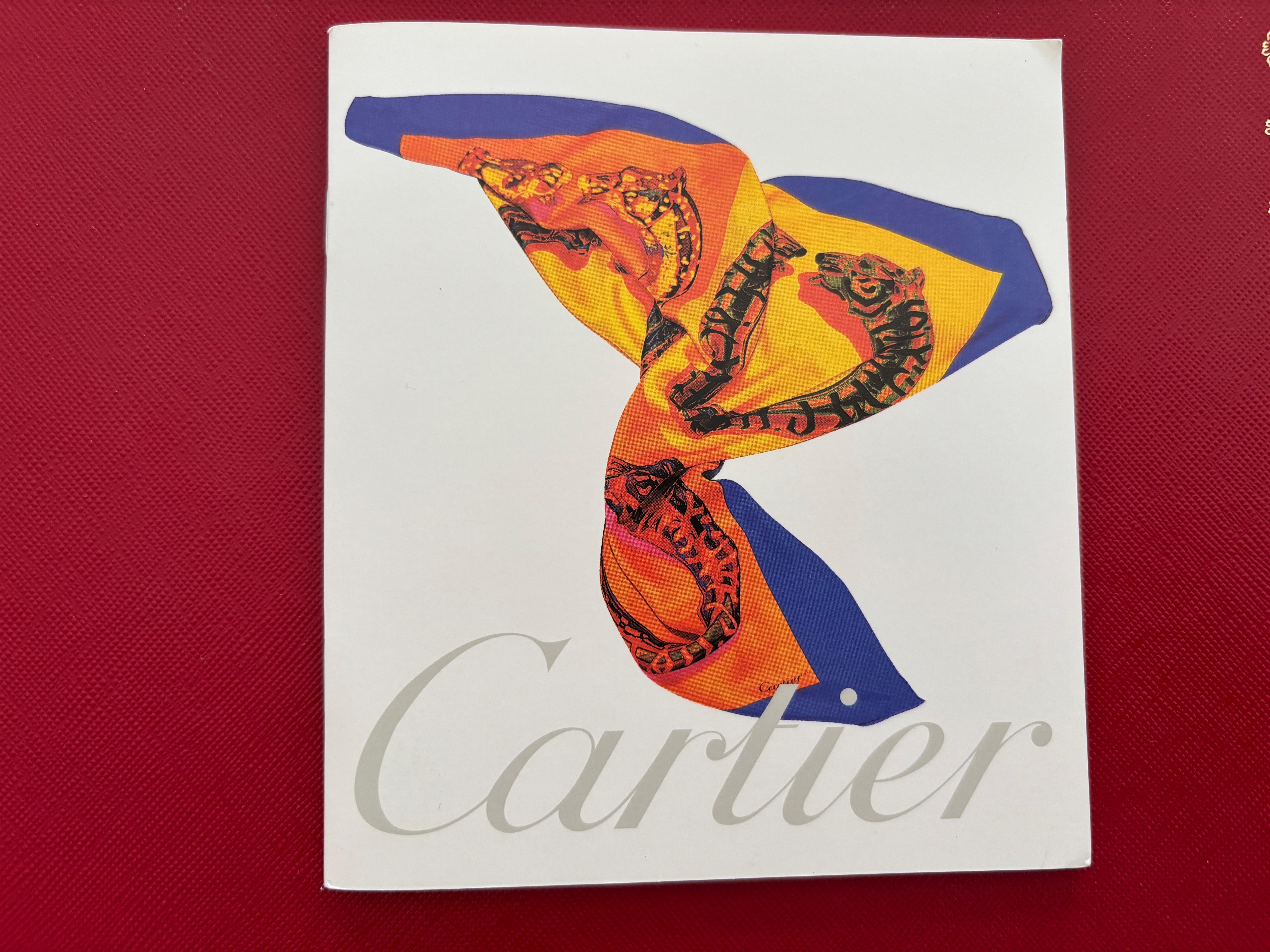 CARTIER Silk Scarf Blue and Salmon Precious Jewels New in Box Paris France For Sale 12