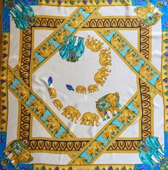 Cartier Silk Scarf Multi Elephant "Must Be Cartier"