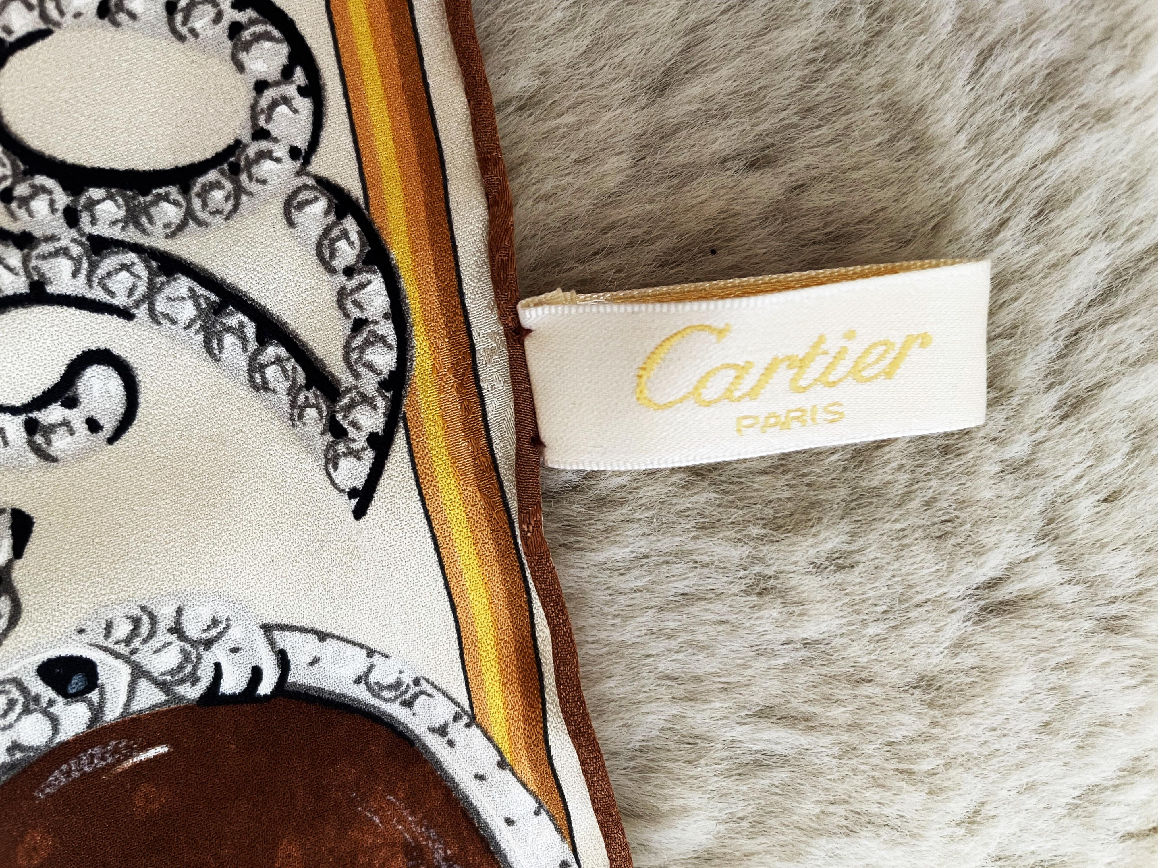 Cartier Silk Scarf Silk 2000 vintage For Sale 5