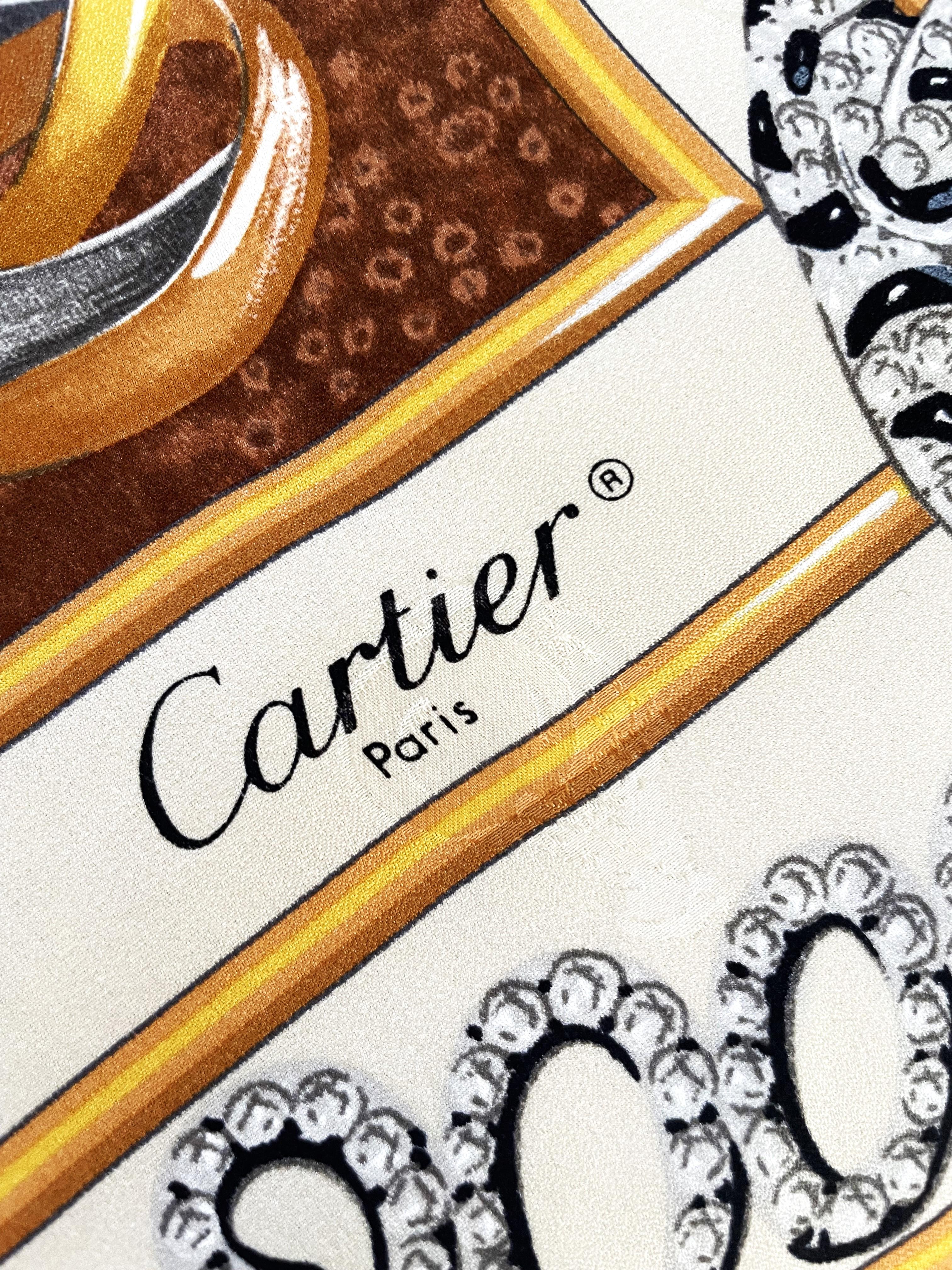 Cartier Silk Scarf Silk 2000 vintage For Sale 4