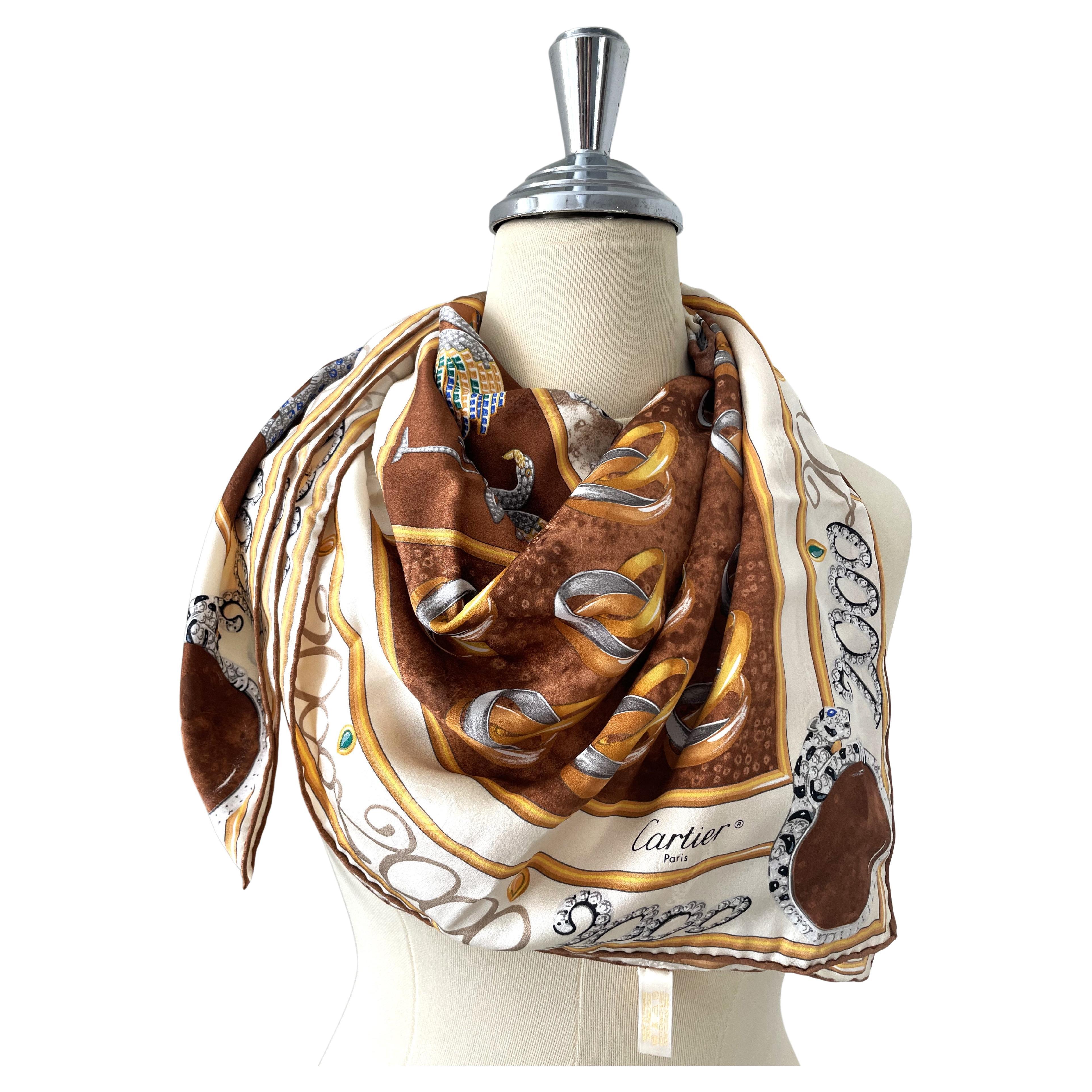 Cartier Foulard en soie vintage 2000 En vente sur 1stDibs