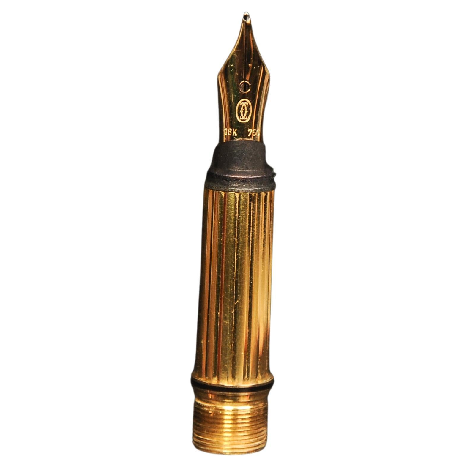 Cartier 18 Karat Gold Nib & versilberter Trinity-Brunnenstift mit roter Cartier-Box im Angebot 4