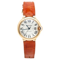 Cartier Silber 18K Roségold Alligatorleder Ballon Bleu 3003 36 MM