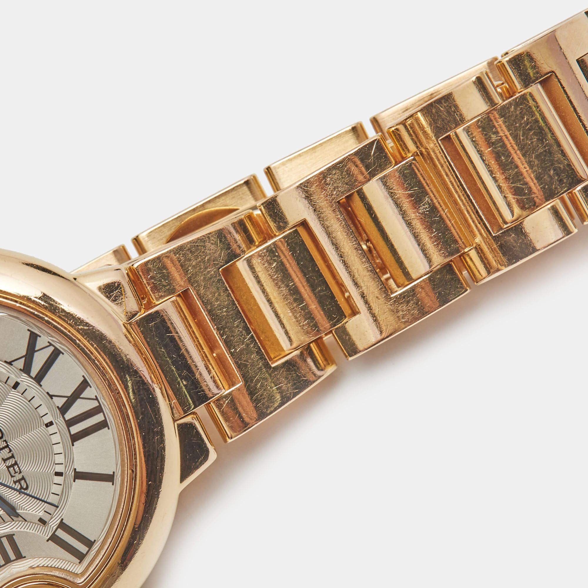 Cartier Silver 18K Rose Gold Ballon Bleu 3490 Women's Wristwatch 33 mm 2