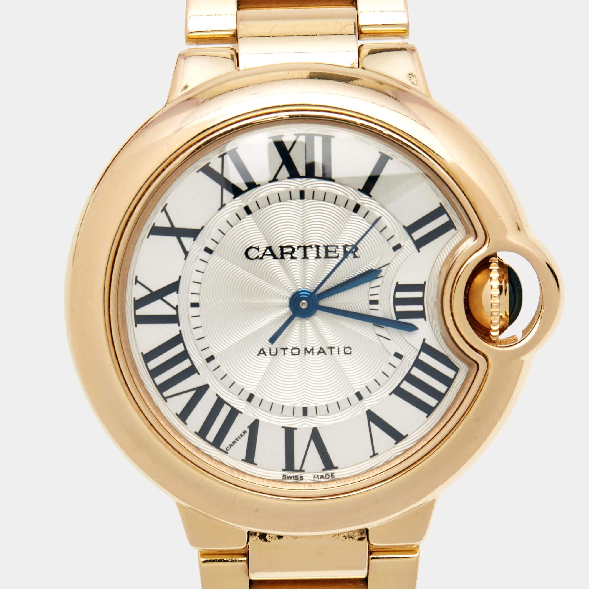 Cartier Silver 18K Rose Gold Ballon Bleu 3490 Women's Wristwatch 33 mm 4