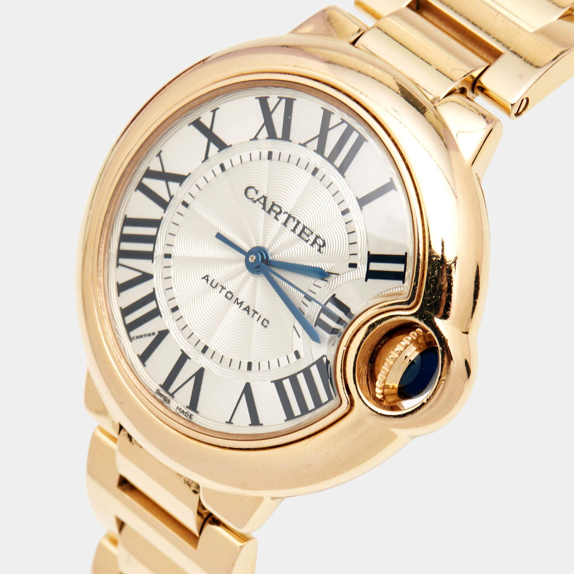 Cartier Silver 18K Rose Gold Ballon Bleu 3490 Women's Wristwatch 33 mm 5