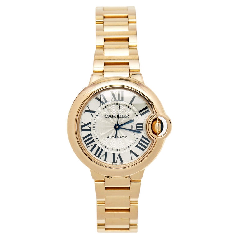 Cartier Silver 18K Rose Gold Ballon Bleu 3490 Women's Wristwatch 33 mm ...
