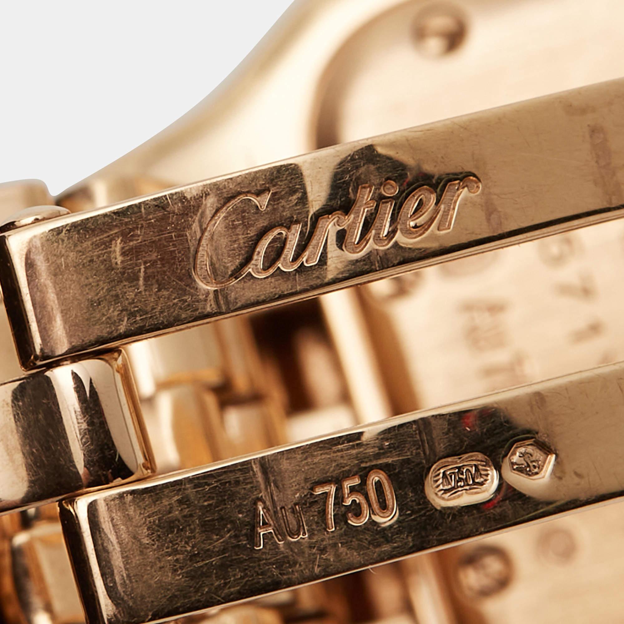 Cartier Silver 18k Rose Gold Diamond Panthère de Cartier Wristwatch 27 x 36 mm 4