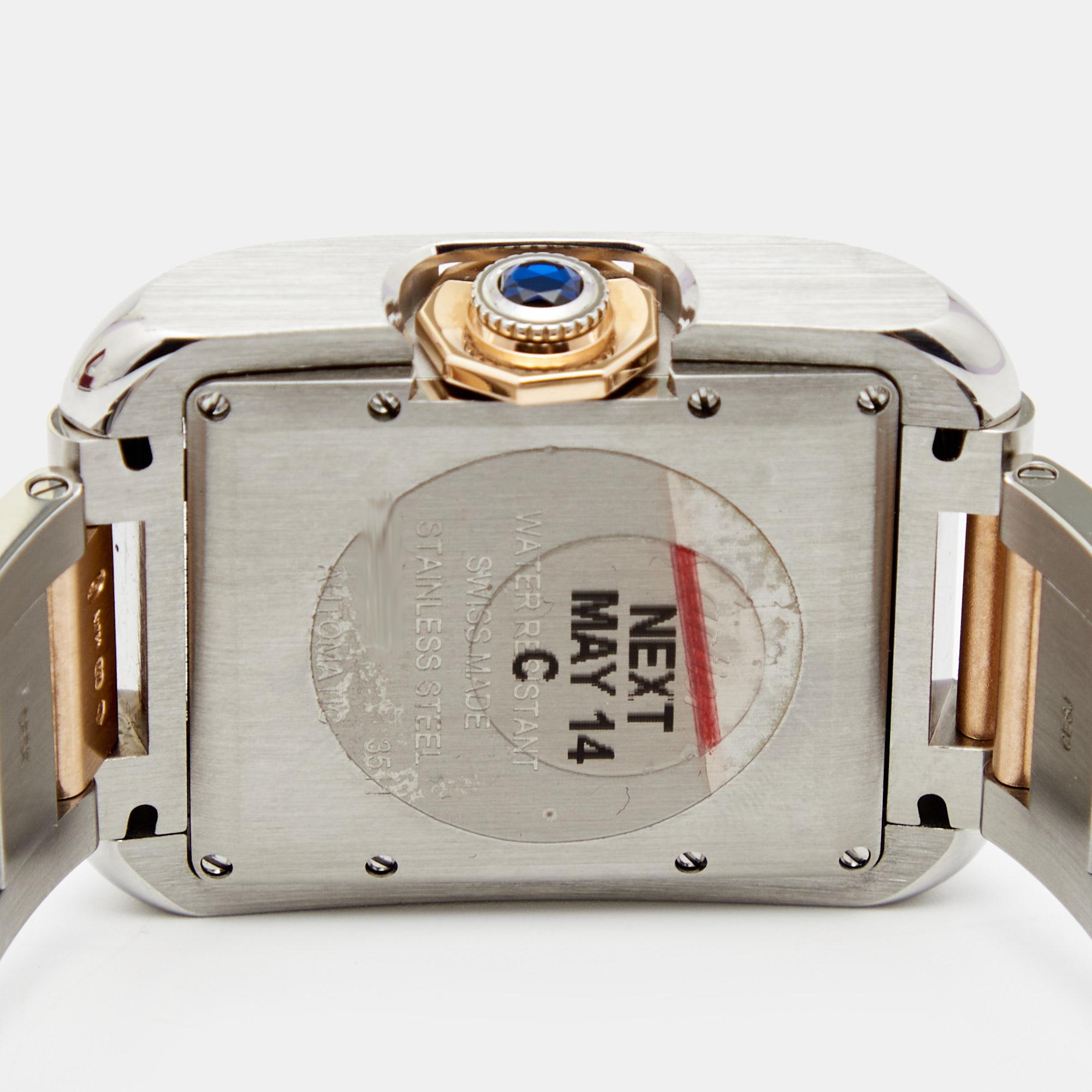 Cartier Silver 18K Rose Gold Tank Anglaise W5310007 Unisex Wristwatch 29 mm In Excellent Condition In Dubai, Al Qouz 2