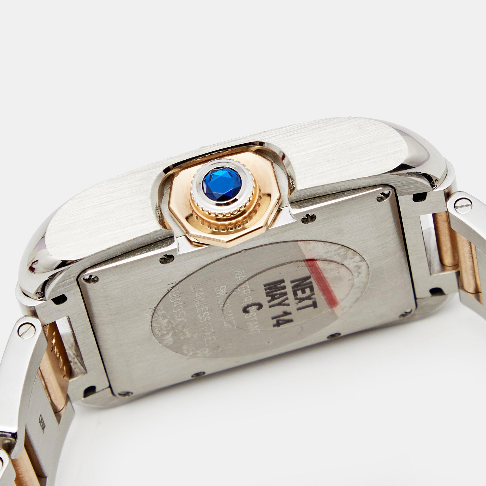 Cartier Silver 18K Rose Gold Tank Anglaise W5310007 Unisex Wristwatch 29 mm 1