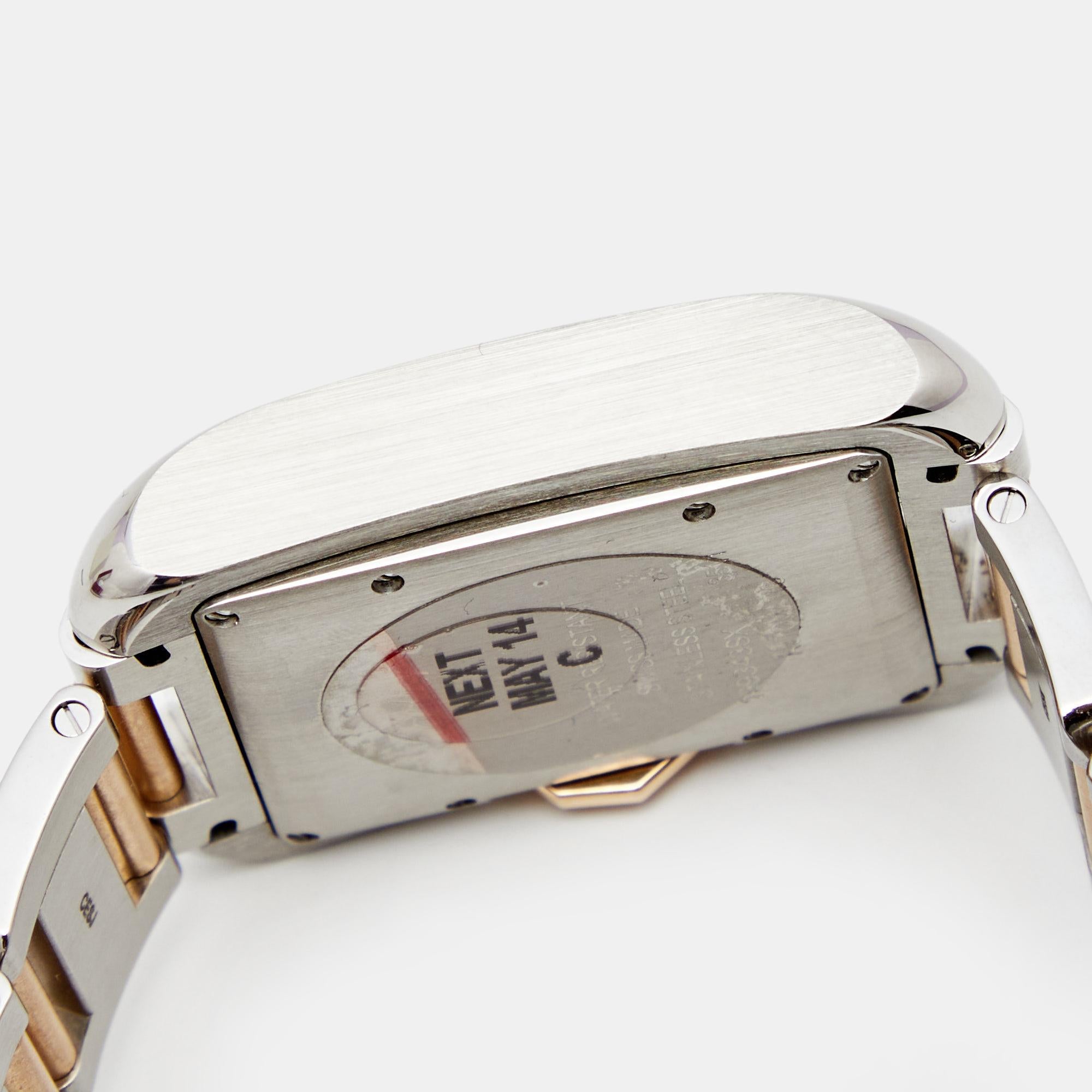 Cartier Silver 18K Rose Gold Tank Anglaise W5310007 Unisex Wristwatch 29 mm 2