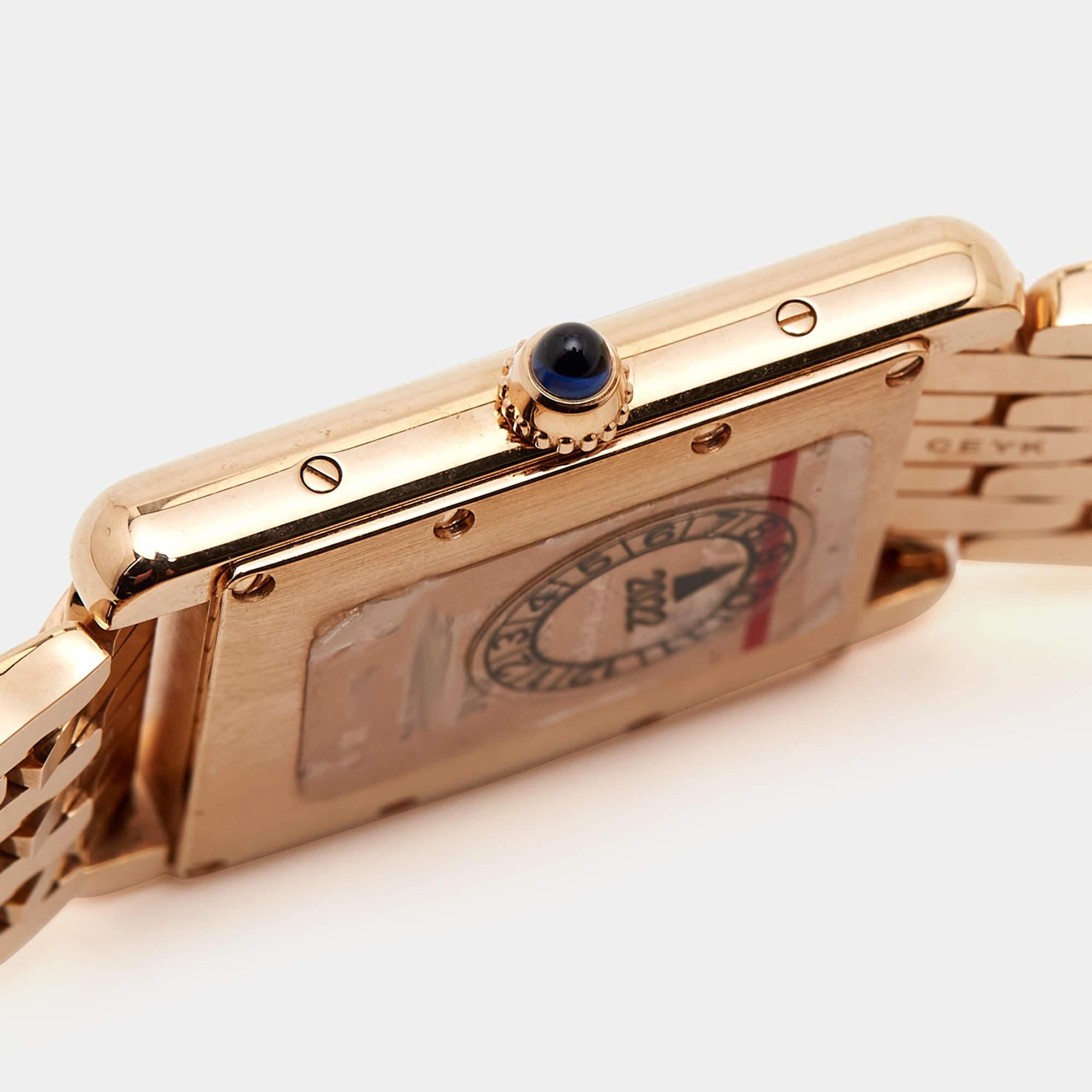 Cartier Silver 18k Rose Gold Tank Louis WGTA0024 Women's Wristwatch 21 mm 4