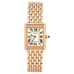 Cartier Silver 18k Rose Gold Tank Louis WGTA0024 Women's