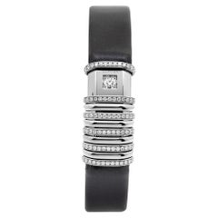 Cartier Silver 18K White Gold Diamond Declaration Women's Wristwatch 16 mm