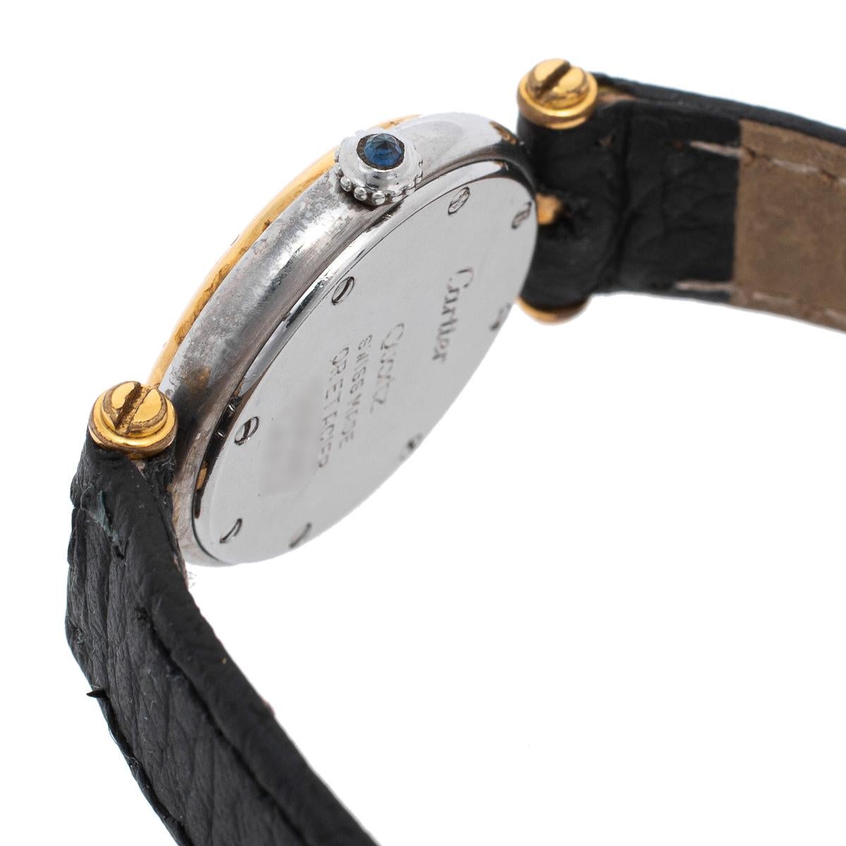 Cartier Silver 18K Yellow Gold Panthere Vendome 1057920 Women's Wristwatch 23 mm 1