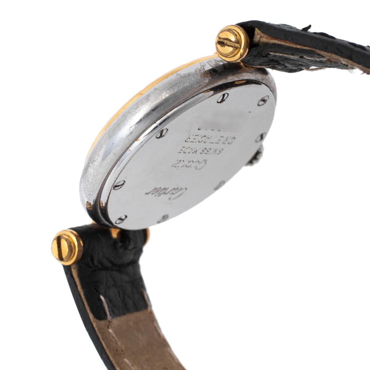 Cartier Silver 18K Yellow Gold Panthere Vendome 1057920 Women's Wristwatch 23 mm 2