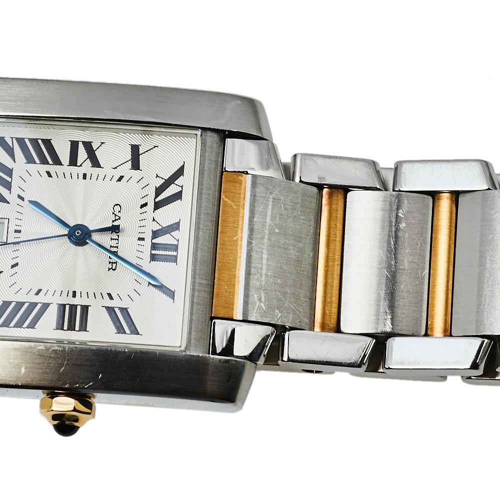 Cartier Silver 18K Yellow Gold & Stainless Steel 2302 Women's Wristwatch 28mm 3