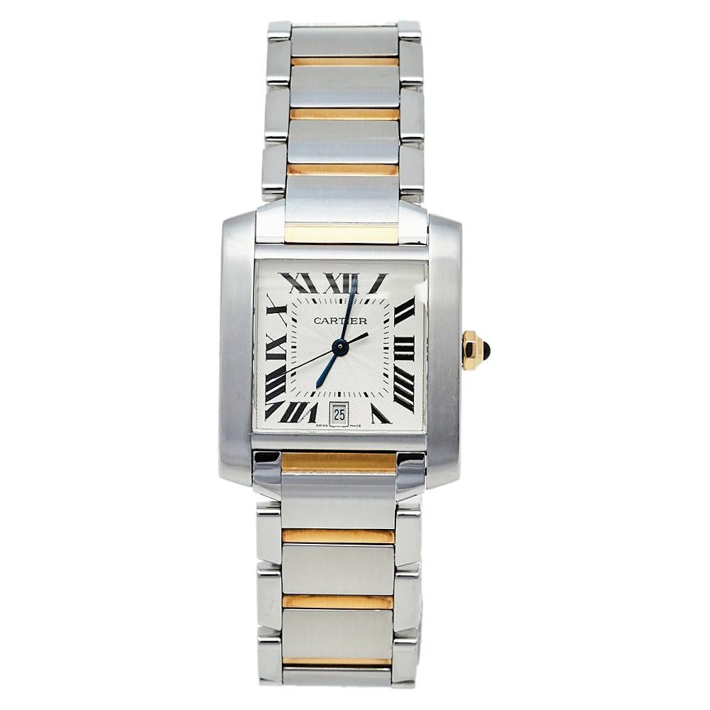 Cartier Silver 18K Yellow Gold & Stainless Steel 2302 Women's Wristwatch 28mm