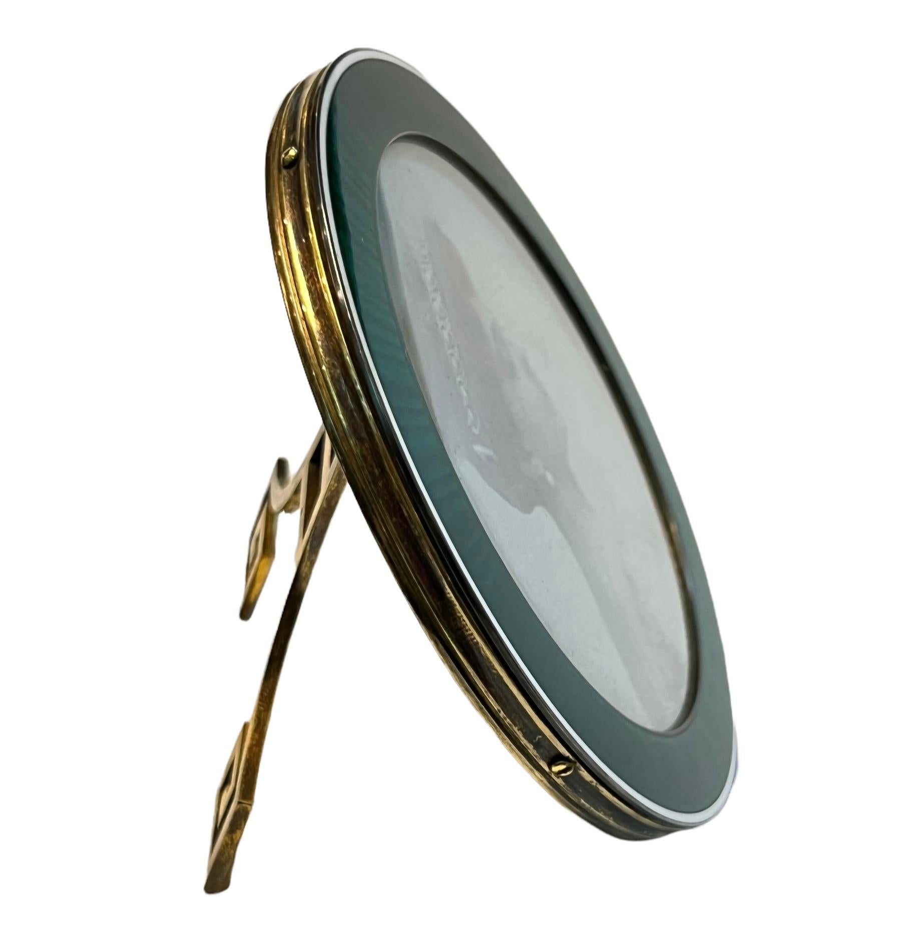 20th Century Cartier Silver and Enamel Picture Frame Circa 1900s For Sale